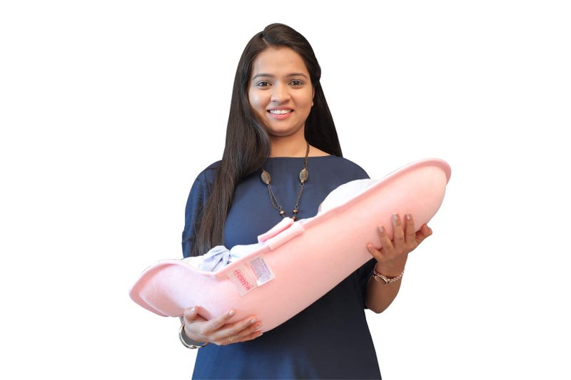 HOOPA 2-in-1 Infant Carrier for Newborn (0–4 Months) | Reclined Carrying & Breastfeeding Support | Strong Back Support | Indoor & Outdoor Use | Feeding Pillow | Nursing pad | New Born Carrier | Pink - Image 3