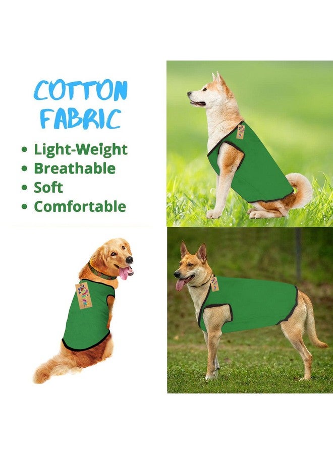 Western Era Summer Dog/Puppy Adorable Sleeveless Cotton T-Shirt - Fashionable & Breathable Apparel For Your Pet (Light Green) (Xlarge-26Inch) - Image 2