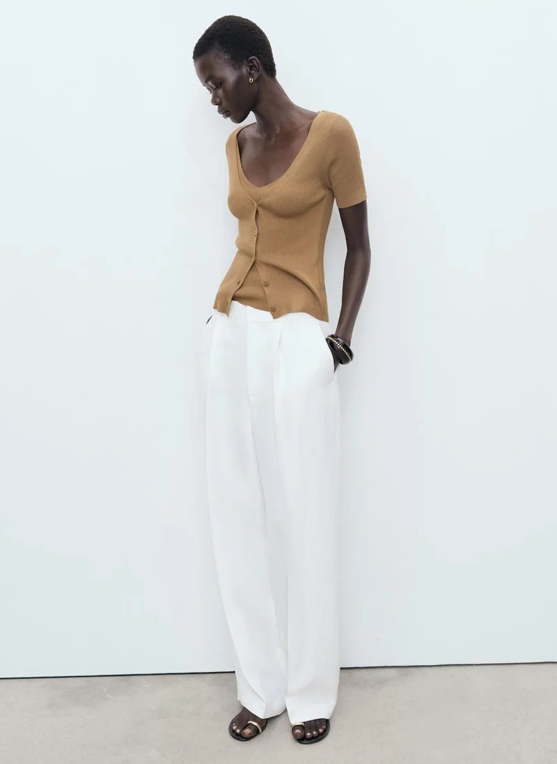 مانجو Mixed ribbed sweater