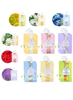 Oasisgalore 12 PCS Closet Air Freshener, Flower Scented Sachets Bags for Drawer and Closet, Fresh Scents Freshener with Hanger  - Image 1