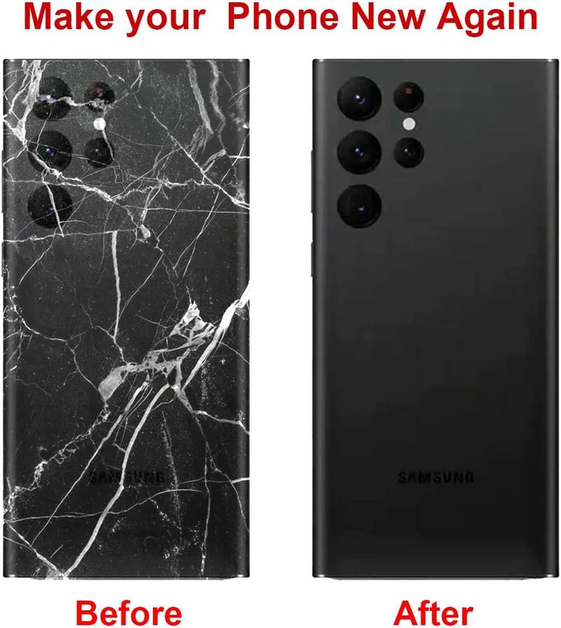 Perzework استبدال زجاج خلفي لجهاز سامسونج جالاكسي S22 ألترا 6.8 بوصة 5G مع مجموعة أدوات الإصلاح ومواد لاصقة مثبتة مسبقًا (أسود شبح) - Image 4