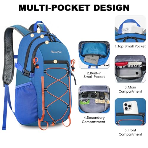 Seektop 20L Foldable Waterproof Hiking Backpack, Ultralight Small Lightweight Daypack Packable Backpack for Men Woman - Image 4