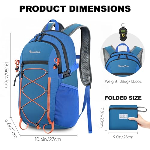 Seektop 20L Foldable Waterproof Hiking Backpack, Ultralight Small Lightweight Daypack Packable Backpack for Men Woman - Image 3