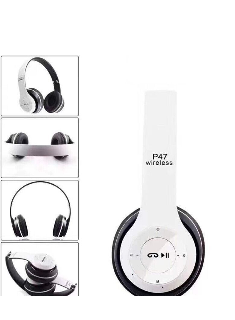 P47 Multifunctional Stereo Wireless Bluetooth, Headphones Foldable Over Ear Headset, 3.5mm Music Earphone, FM Radio,TF Card Slot, Hands-free w/Mic, voice control - Image 2