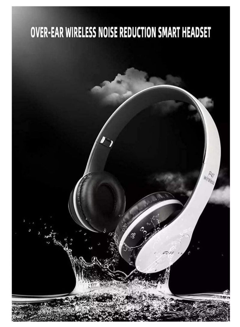 P47 Multifunctional Stereo Wireless Bluetooth, Headphones Foldable Over Ear Headset, 3.5mm Music Earphone, FM Radio,TF Card Slot, Hands-free w/Mic, voice control - Image 3