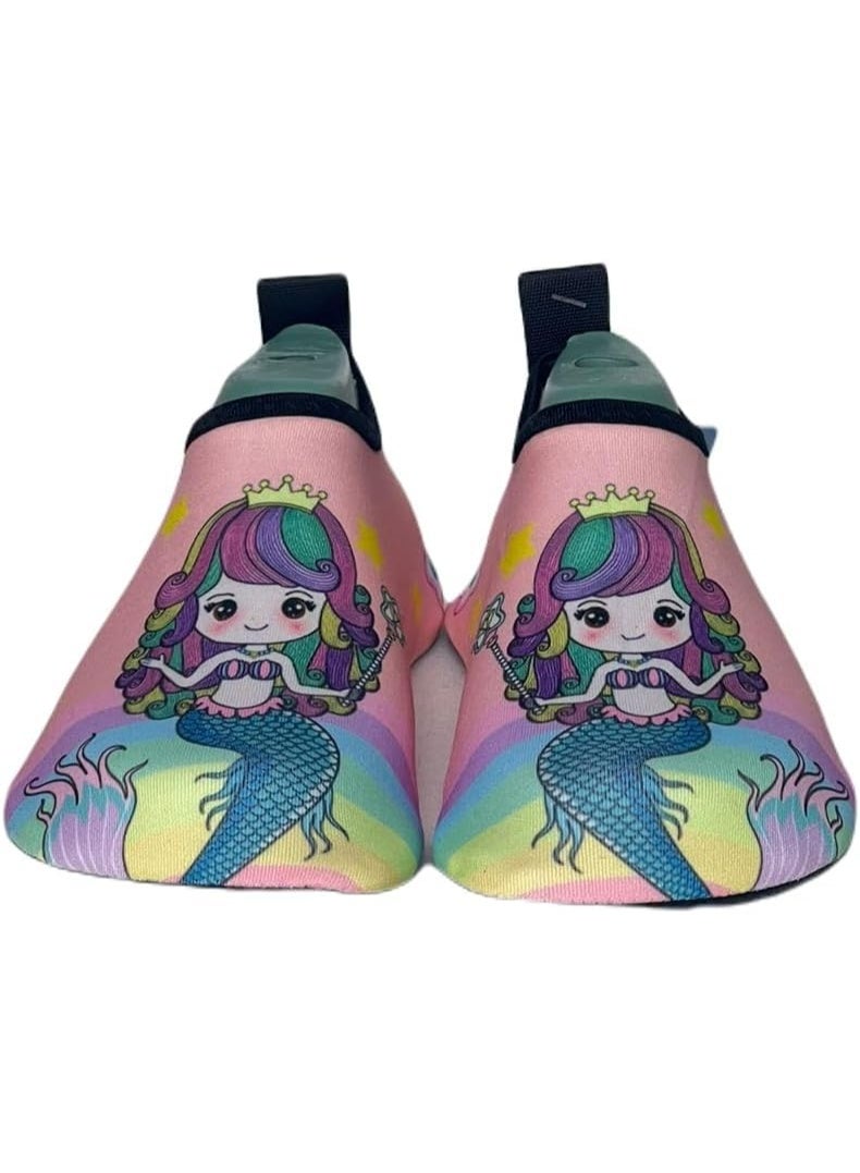 NICE Boys and Girls Water Shoes, Quick Drying Non-Slip Beach Shoes, Children's Cartoon Multicolor Swimming Socks  - Image 1