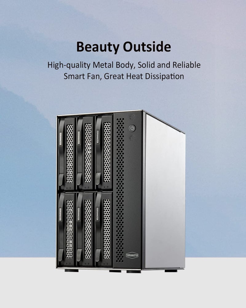 TERRAMASTER تيراماستر D6-320 حاوية قرص صلب خارجي - USB 3.2 Gen2 10Gbps نوع-C تخزين HDD قابل للتبديل والتوصيل (بدون قرص) - Image 2