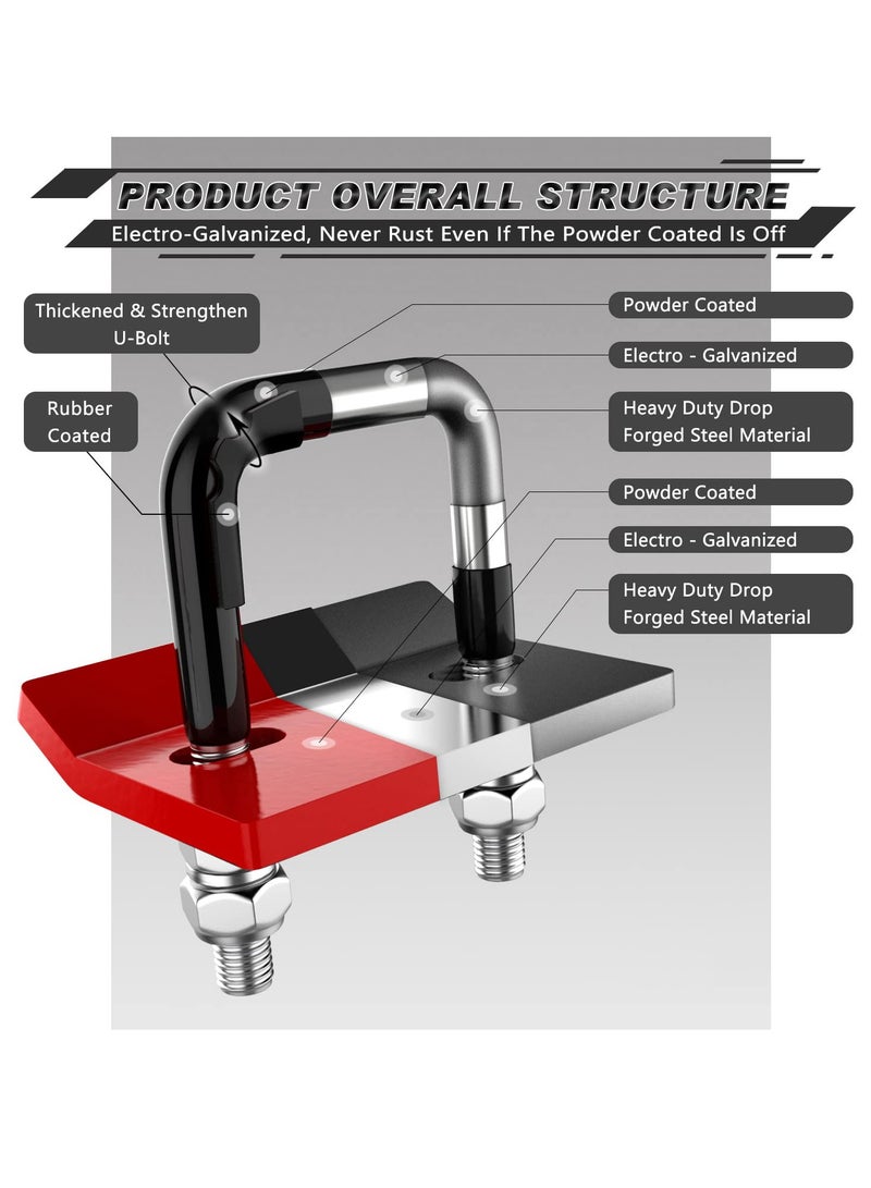 Heavy Duty Hitch Tightener and Stabilizer for 1.25" and 2" Hitches, Anti-Rattle, Rubber Isolator, Rust-Resistant Coating - Image 4