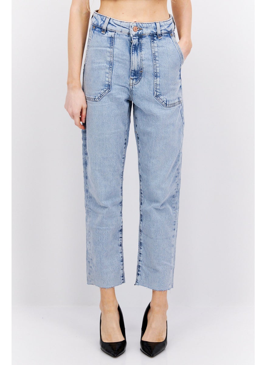 ESPRIT Women Regular Fit Light Wash Stretchable Jeans, Blue  - Image 1