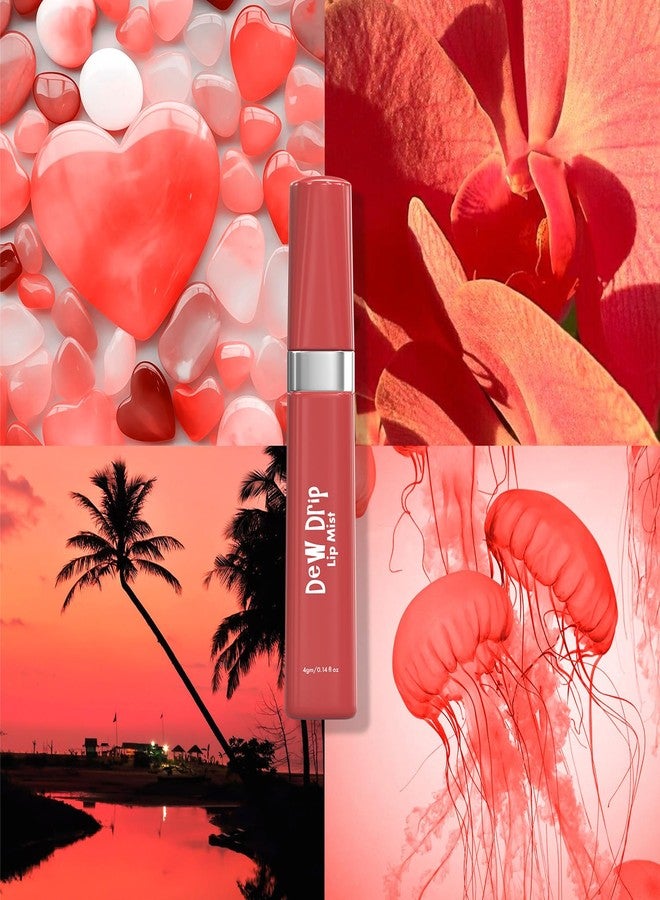 جلام 21 بخاخ الشفاه Glam21 Dew Drip | لمعان فائق ولون يدوم طويلاً | تركيبة خفيفة الوزن وغير لزجة | غني بحمض الهيالورونيك وزيت اللوز الحلو وخلاصة الخوخ | صبغة شفاه مغذية وعالية التصبغ | 4 غرام (كورال تشارم) - Image 3