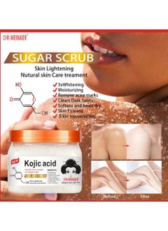 DR.MEINAIER 650G Kojic Acid Sugar Scrub with Pure Collagen and Vitamin C E Skin Lightening Body Scrub 5X Whitening Moisturizing Anti Acne Skin Firming Remover Dark Spots Skin Corrector Exfoliating Bath Scrub  - Image 2