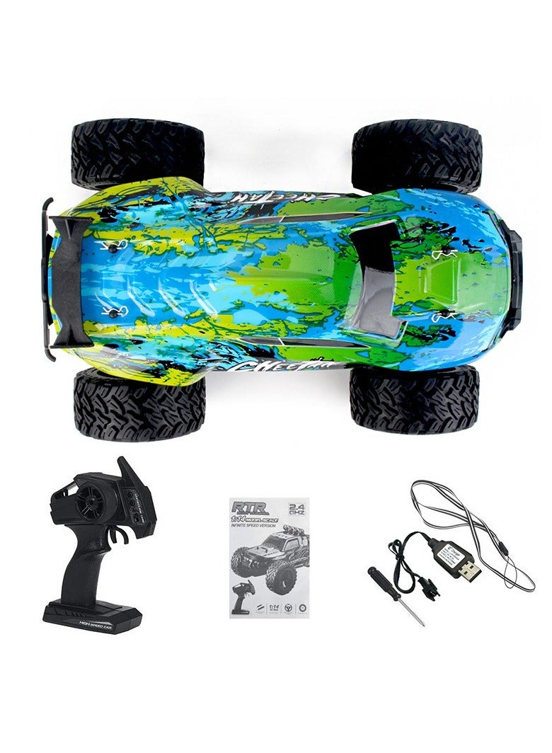 AROAQ RC Remote Control Car, All Terrain 45° Climbing Remote Control Car Model Toy, High Speed 1:14 Scale Large Off Road RC Vehicle, Big Tyres Climbing Racing Toy Car Model For Children And Adults, (Green)  - Image 1