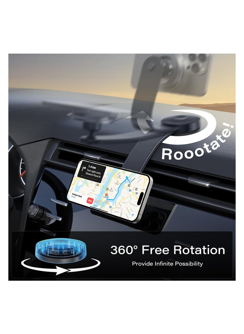 SYOSI - Rotatable Dashboard Magnetic Phone Holder for Car, Magsafe Car Mount for Dashboard and More Places, Universal Mobile Phone Holder Compatible with iPhone 15 14 13 12 Bendable Memory Alloy - Image 1