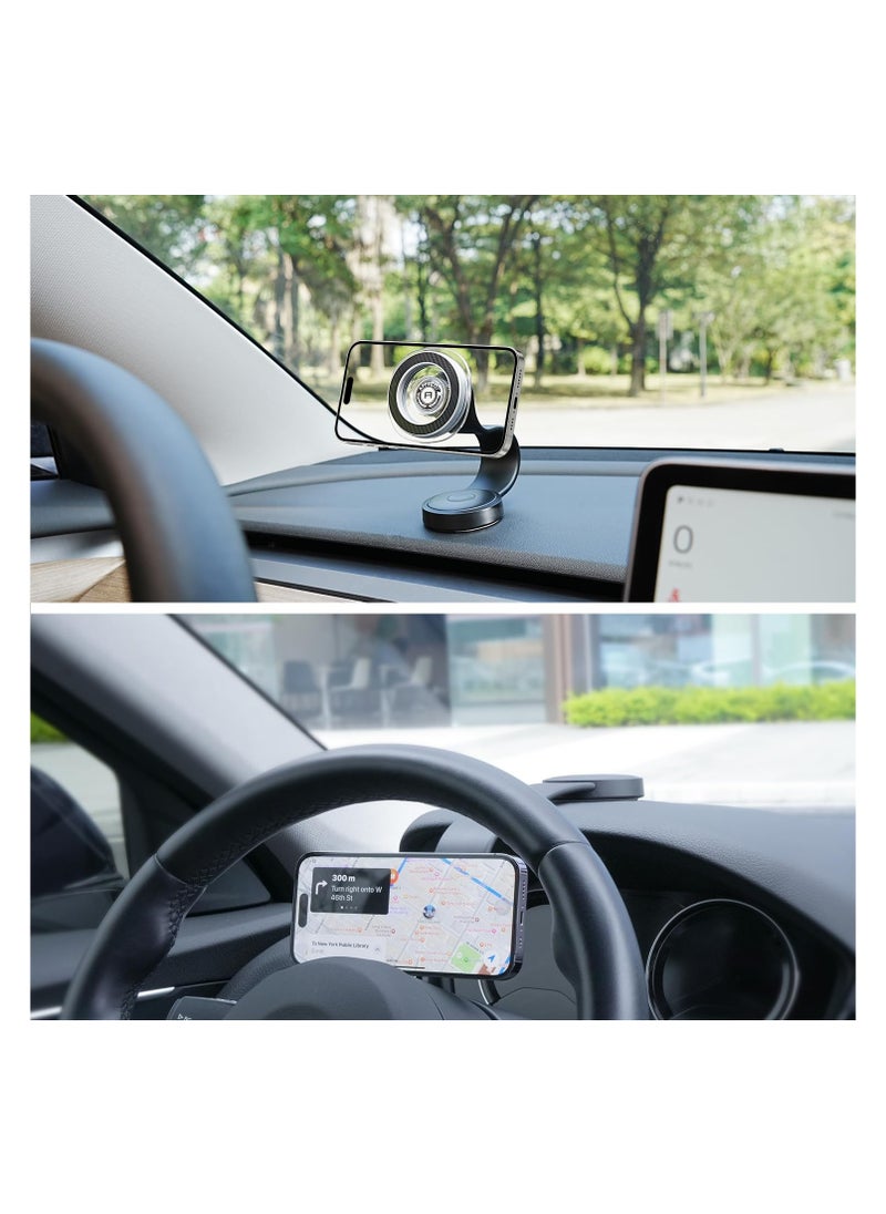SYOSI - Rotatable Dashboard Magnetic Phone Holder for Car, Magsafe Car Mount for Dashboard and More Places, Universal Mobile Phone Holder Compatible with iPhone 15 14 13 12 Bendable Memory Alloy - Image 1
