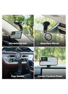SYOSI Rotatable Dashboard Magnetic Phone Holder for Car, Magsafe Car Mount for Dashboard and More Places, Universal Mobile Phone Holder Compatible with iPhone 15 14 13 12 Bendable Memory Alloy  - Image 5