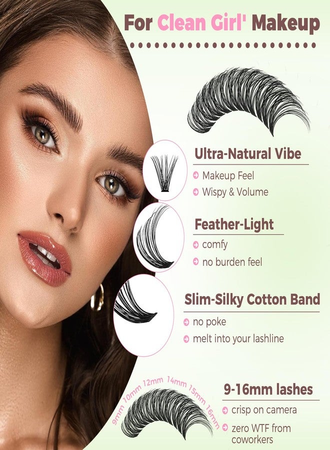 RITALASH Lash Clusters 4 Style DIY Lashes Clusters Eyelash Clusters Pestañas Postizas Naturales False Eyelashes Cluster Eyelash Extensions Wispy Lash Clusters Soft Cluster Lashes(20D+40D+60D+80D,9-16mm Lashes) - Image 2