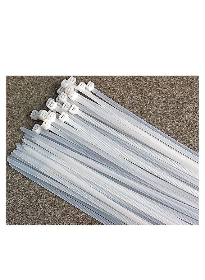 رباطات الكابلات، إدارة الكابلات، رباطات سلكية بيضاء من النايلون (200 مم) (عبوة من 100)