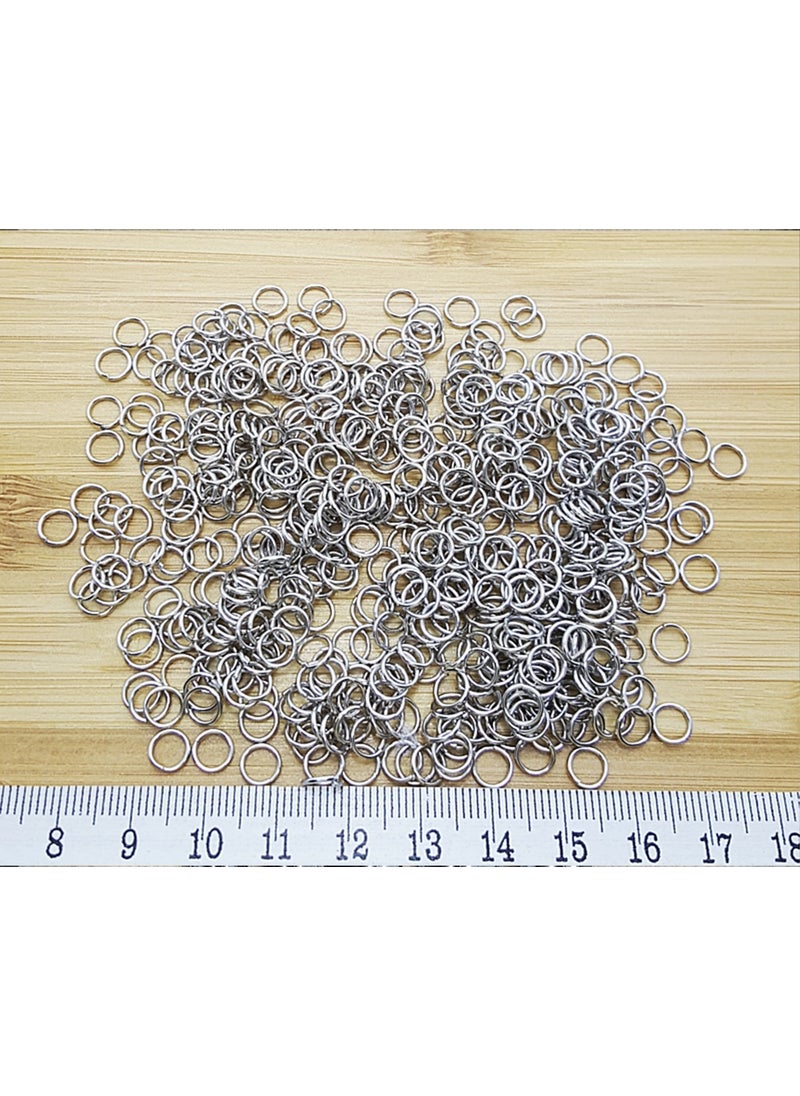 TıkTık AL TıkTık BUY 15 gr Nickel / Silver Color 6mm Metal Jewelry Making Ring, Clip Ring (~200 Pieces) 