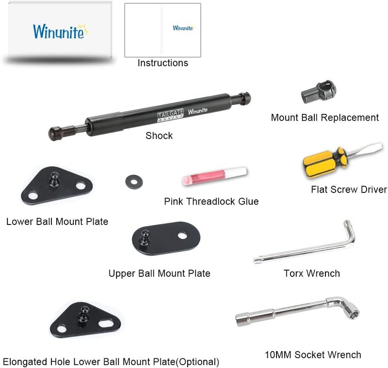 Winunite Compatible with 2015-2025 F150 Tailgate Assist – Stainless Steel Material, Quiet Controlled Descent, No More Slamming Down, No Drill Bolt-On Installation with All Tools Included - Image 5