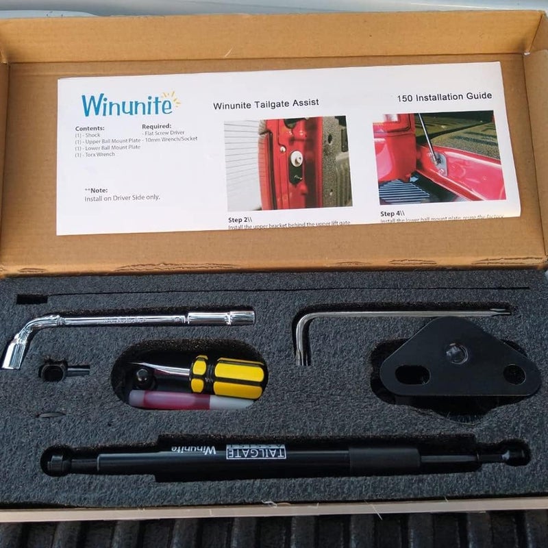 Winunite Compatible with 2015-2025 F150 Tailgate Assist – Stainless Steel Material, Quiet Controlled Descent, No More Slamming Down, No Drill Bolt-On Installation with All Tools Included - Image 4