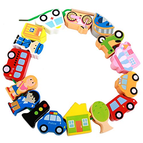 Newraturner Wooden Educational Toys Wooden Shape Color Sorting Preschool Stacking Blocks Toddler Puzzles Toys Early Childhood Development Toys for Fine Motor Skills Birthday Gifts for Boys and Girls ((16 Pieces)) - Image 5