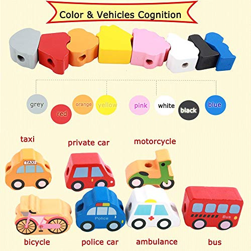 Newraturner Wooden Educational Toys Wooden Shape Color Sorting Preschool Stacking Blocks Toddler Puzzles Toys Early Childhood Development Toys for Fine Motor Skills Birthday Gifts for Boys and Girls ((16 Pieces)) - Image 3