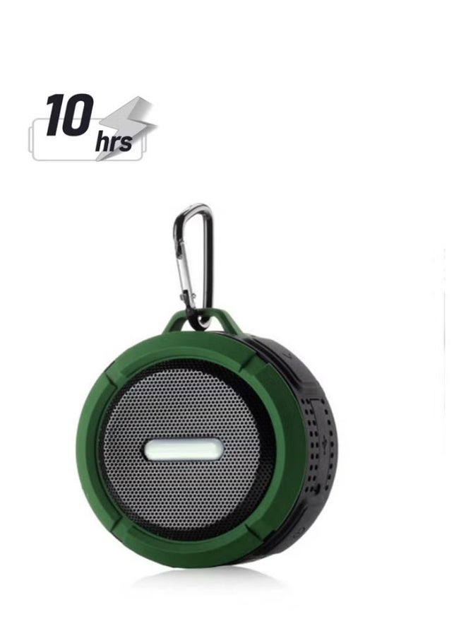 مكبر صوت لاسلكي محمول مقاوم للماء للاستخدام الخارجي، بتقنية بلوتوث، صوت ستيريو ثلاثي الأبعاد معزز، وقت تشغيل يصل إلى 10 ساعات، ميكروفون مدمج، فتحة لبطاقة TF، مناسب للرياضة، المسبح، الشاطئ، المشي لمسافات طويلة، والتخييم (لون أخضر). - Image 2