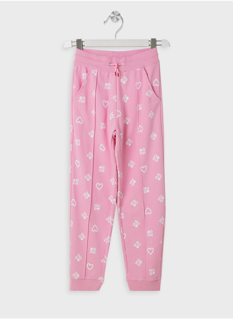 HUGO Kids Logo Aop Sweatpants  - Image 1