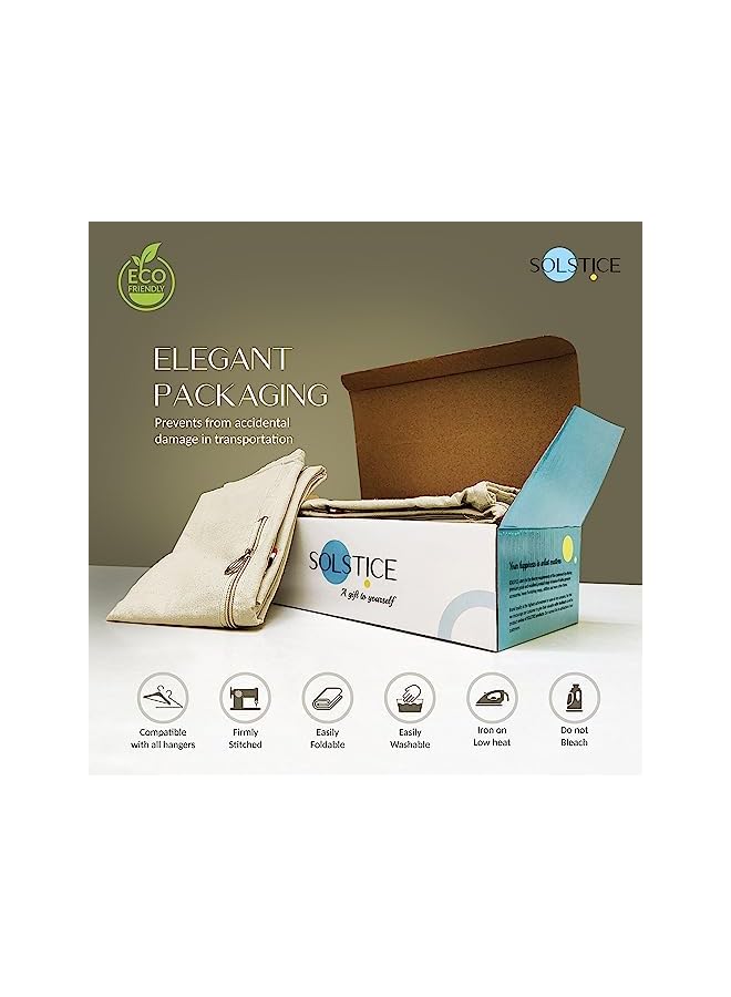 Green Tiger Hanging Cotton Saree Covers/Bags (Set of 6) of 28 x 18 (Inches) For Clothes Storage, Wardrobe Organizer (Hangers Are NOT Included) - Image 5