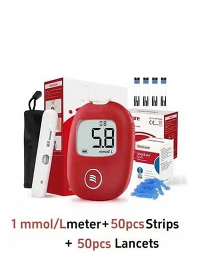 Generic safe-AQ smart Blood Glucose Monitoring System With 50 Test Strips And Lancets,No coding,Rapid result,Large screen display,safe and hygienic  - Image 1