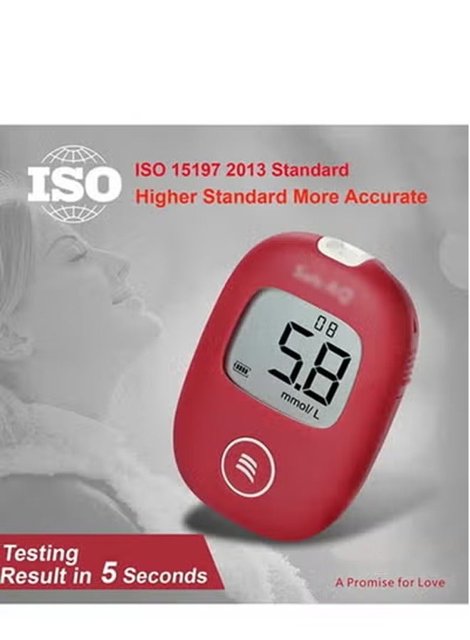 Generic safe-AQ smart Blood Glucose Monitoring System With 50 Test Strips And Lancets,No coding,Rapid result,Large screen display,safe and hygienic  - Image 3
