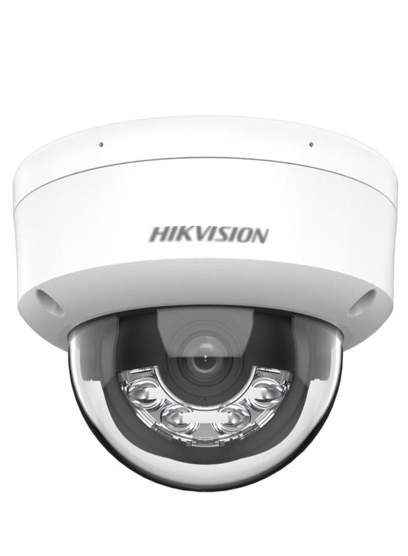 HIKVISION DS-2CD2143G2-LI(S)(2U) 4MP AcuSense Smart Hybrid Light Fixed Dome Camera, 120dB WDR, 30m IR/White Light, Built-in Dual Microphone, 2.8mm/4mm Lens, H.265+ Compression, IP67, IK10, PoE, Motion Detection, Human/Vehicle Classification, Audio, and Video Analytics - Image 1