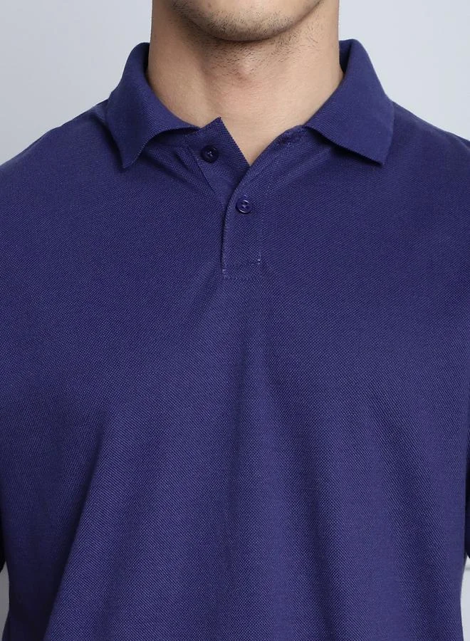 ستايلي Men Navy Blue Oversized Polo T-Shirt By Door74