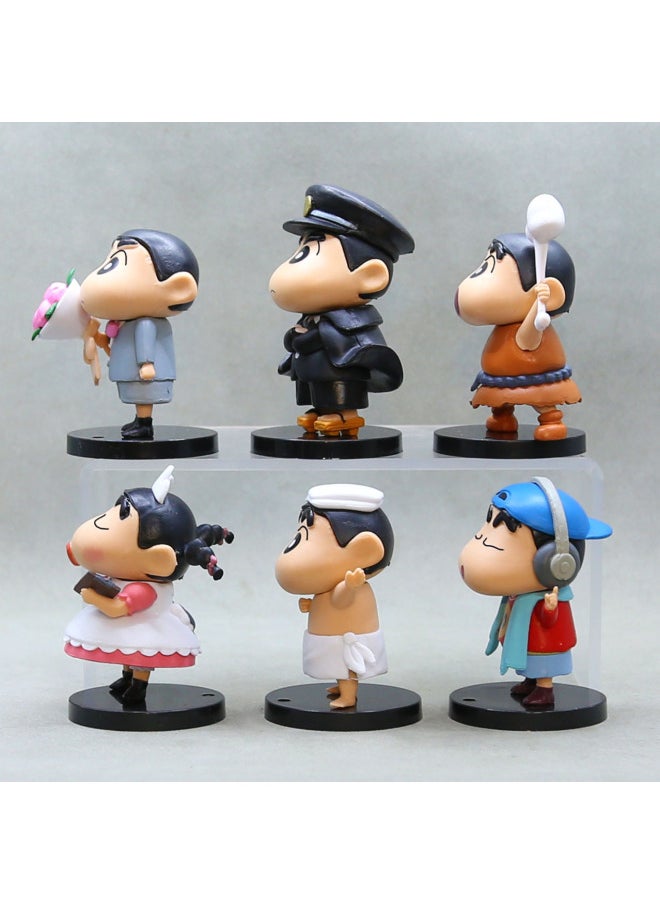 null - Crayon Shin Daily Series Doll Handmade Animation Peripheral Car Decoration Desktop Ornaments Gashapon-Color:Boxed; 6 Types Of Dessert Xiaoxin - Image 1