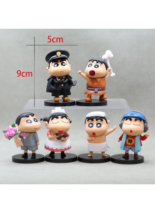 null - Crayon Shin Daily Series Doll Handmade Animation Peripheral Car Decoration Desktop Ornaments Gashapon-Color:Boxed; 6 Types Of Dessert Xiaoxin - Image 1
