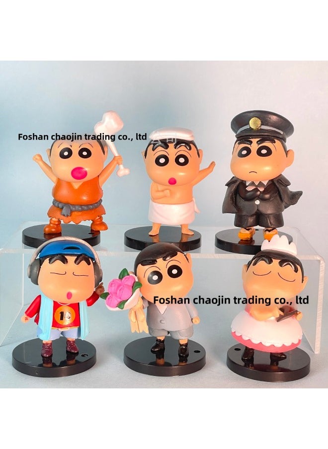 null - Crayon Shin Daily Series Doll Handmade Animation Peripheral Car Decoration Desktop Ornaments Gashapon-Color:Boxed; 6 Types Of Dessert Xiaoxin - Image 1