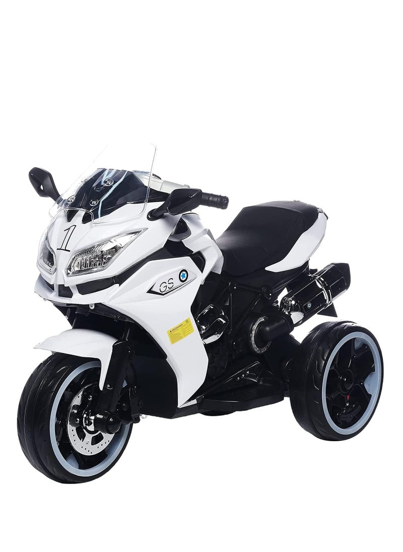 KH  Kids Electric Motorcycle 1200GS Style Sports Motor Bike Ride On for Kids (White)  - Image 1