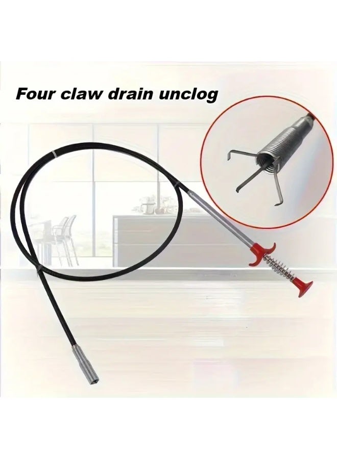 Multi-Functional Metal Plumbing Snake – Flexible Pipe Cleaner with Four-Claw Design - Image 2