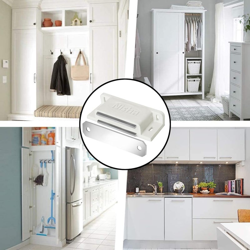 IMPEX Nisha Stainless Steel Magnetic Door Catcher Multiple Uses Door Magnetic Stopper Holder for Cabinet Drawer Cupboard Door Stopper Pack of 10 - Image 5