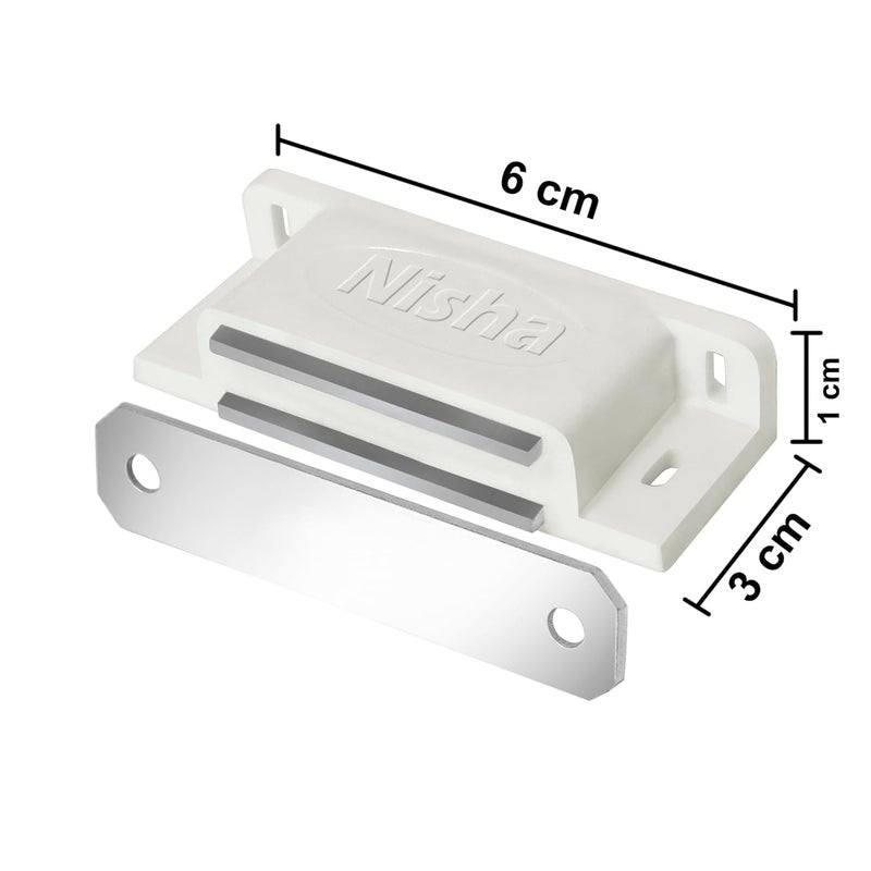 IMPEX Nisha Stainless Steel Magnetic Door Catcher Multiple Uses Door Magnetic Stopper Holder for Cabinet Drawer Cupboard Door Stopper Pack of 10 - Image 2