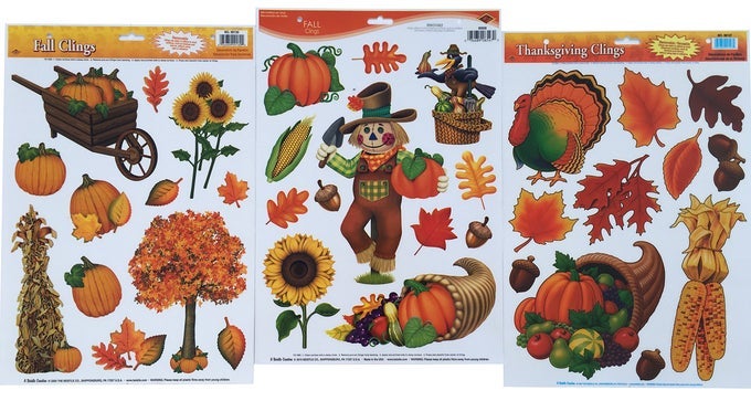 FALL CLINGS BUNDLE WINDOWS AND MIRRORS PARTY ACCESSORY DECORATION