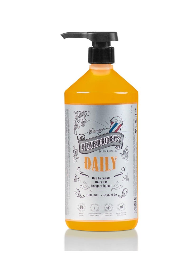 Beardburys Daily Soft Frequent Use Shampoo - Gentle Cleansing for All Hair Types, Hydrating, Sulfate-Free Formula for Healthy, Soft Hair 1 Litre