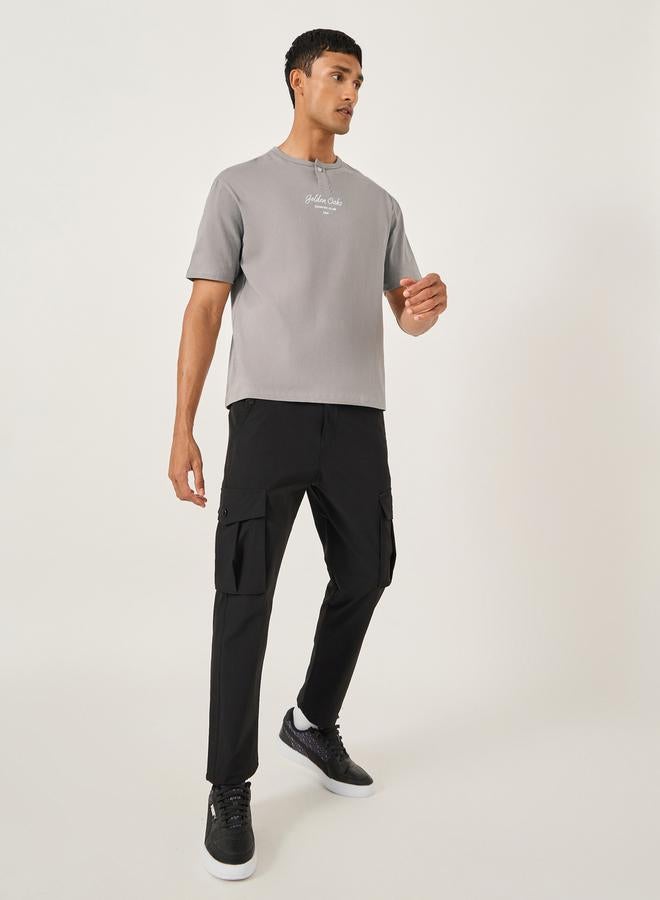 Styli Embroidered Oversized Round Neck T-Shirt  - Image 2
