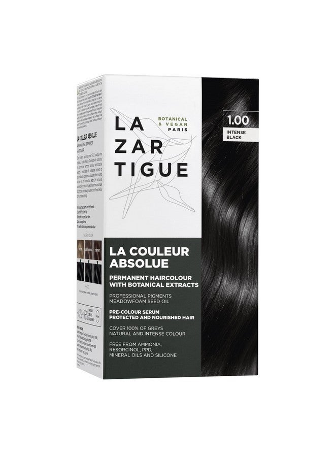 Lazartigue La Couleur Absolue 1.00 Intense Black Permanent Haircolour With Botanical Extracts Nourishing Color And Shine Free From Ammonia Ppd Resorcinol Mineral Oils And Silicone Vegan - Image 1