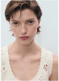 MANGO Crochet Top With Flowers  - Image 3