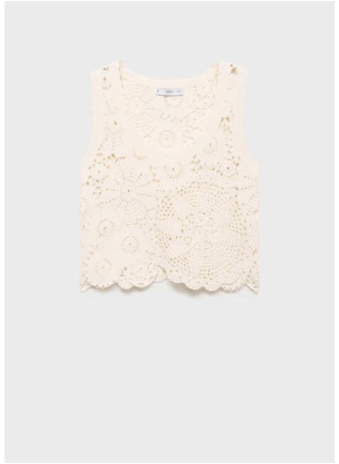 MANGO Crochet Top With Flowers  - Image 5