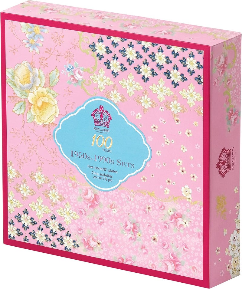 ROYAL ALBERT طقم صحون رويال ألبرت 100 سنة 19501990 أنماط مختلطة 5 قطع - Image 2