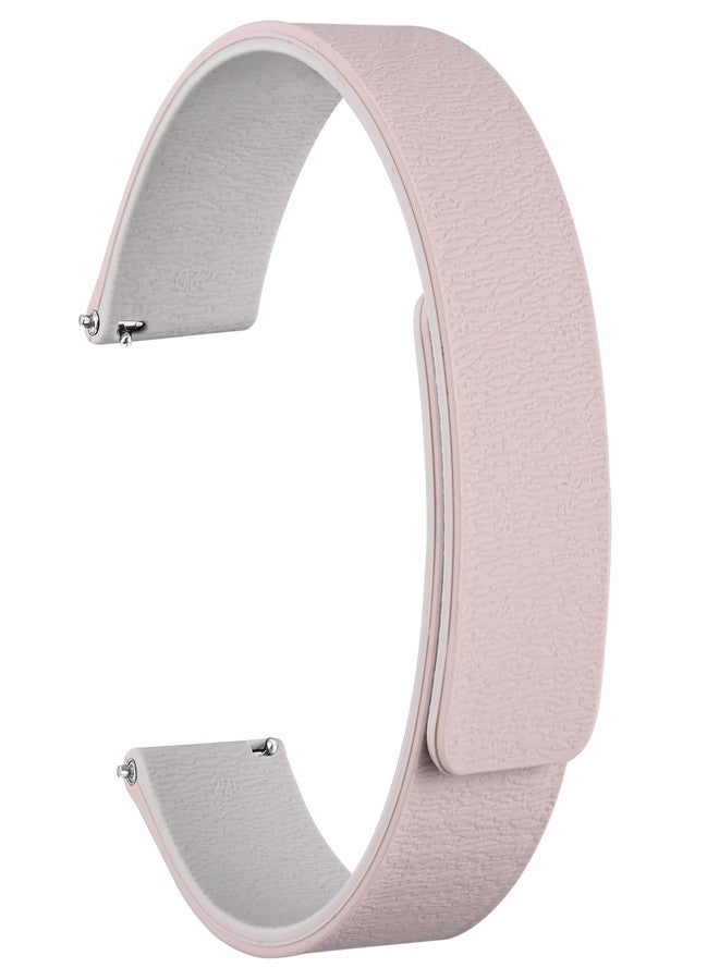 WOCCI 20mm Magnetic Watch Band, Wood Grain Silicone, Quick Release (Pink+Starlight) - Image 1