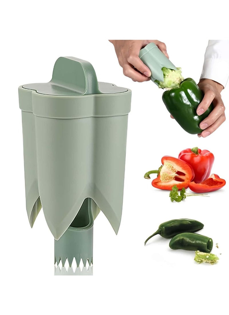 pepper seed corer remover 2 in 1 fruit pepper corer bell pepper corer seed remover tool pepper deseeder bell pepper corer tool pepper cutter for vegetables kitchen gadget