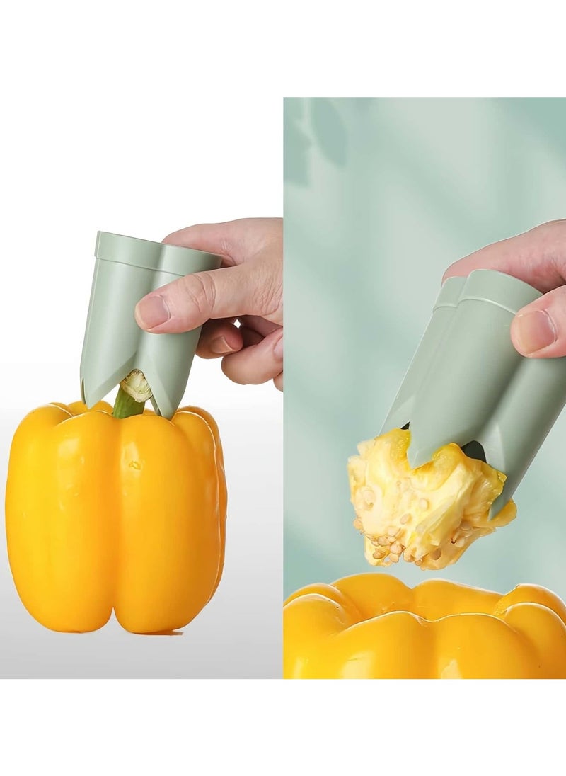 pepper seed corer remover 2 in 1 fruit pepper corer bell pepper corer seed remover tool pepper deseeder bell pepper corer tool pepper cutter for vegetables kitchen gadget